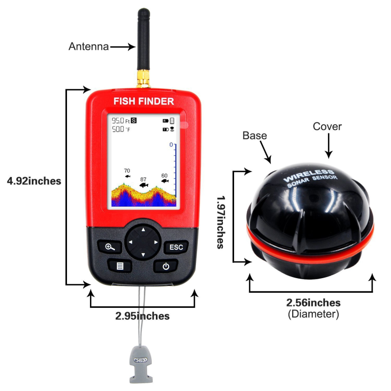 Display Portable fish finder e - Fishing Boat Depth Finder reseña y precio