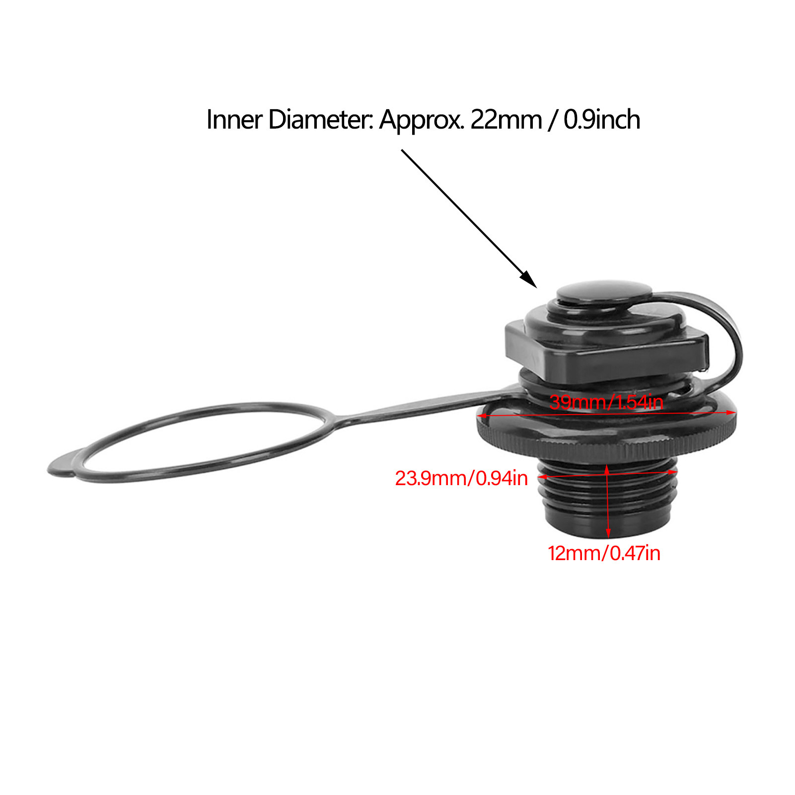 23.9mm Black Plastic Inflatabl - Fishing Boat Trailer reseña y precio