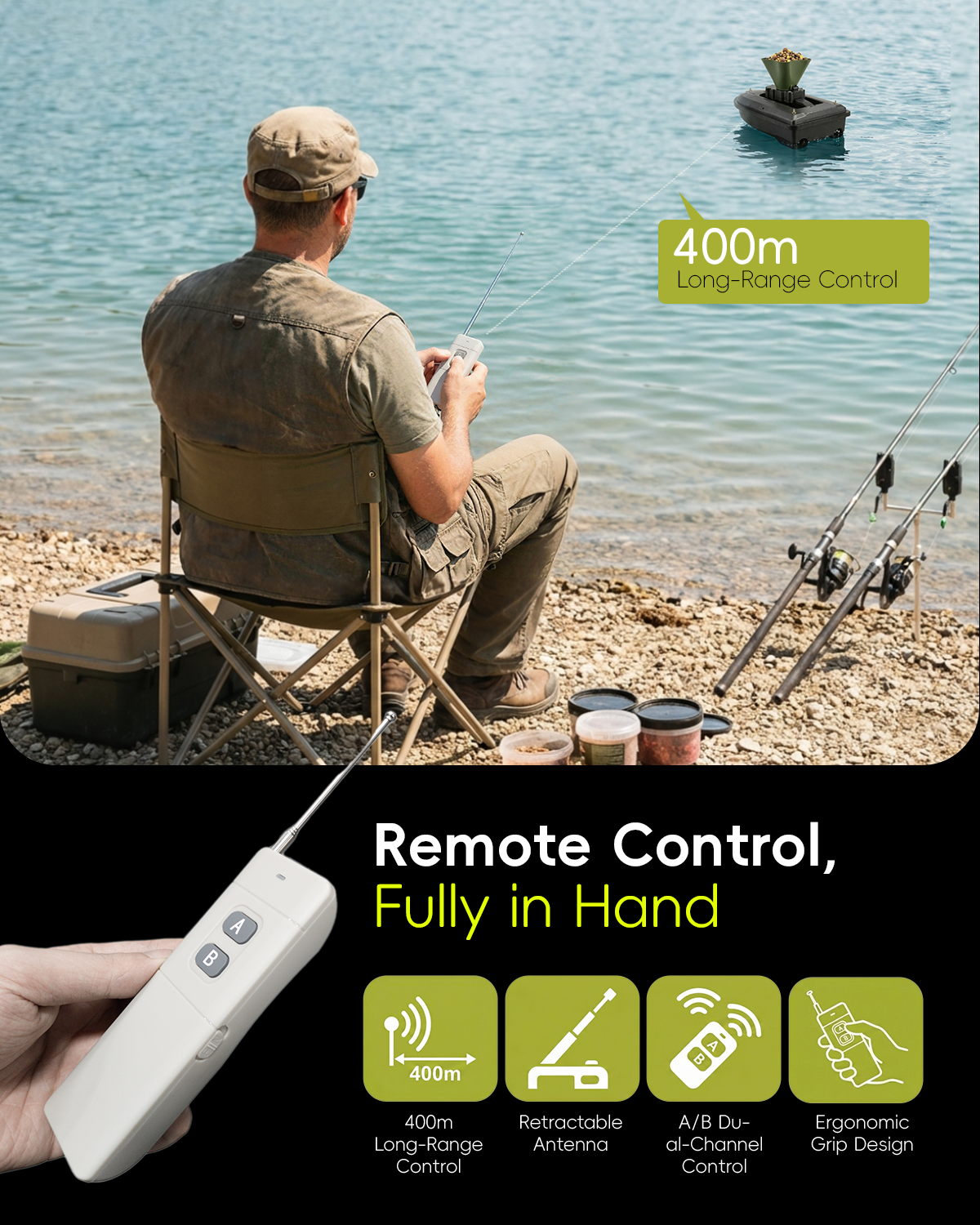 360° Rotating Bait Dispenser & - Fishing Boat Anchor Winch reseña y precio