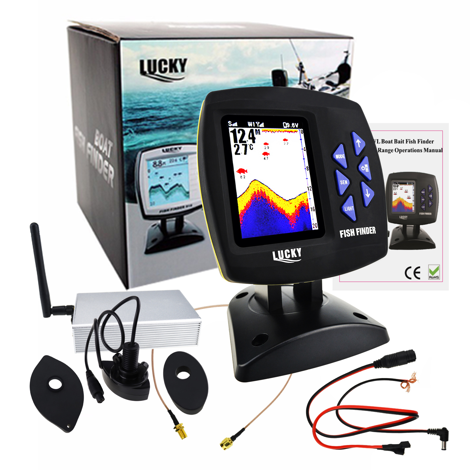 LUCKY Fishfinder 300m/ 980ft F - Fishing Boat Depth Finder reseña y precio