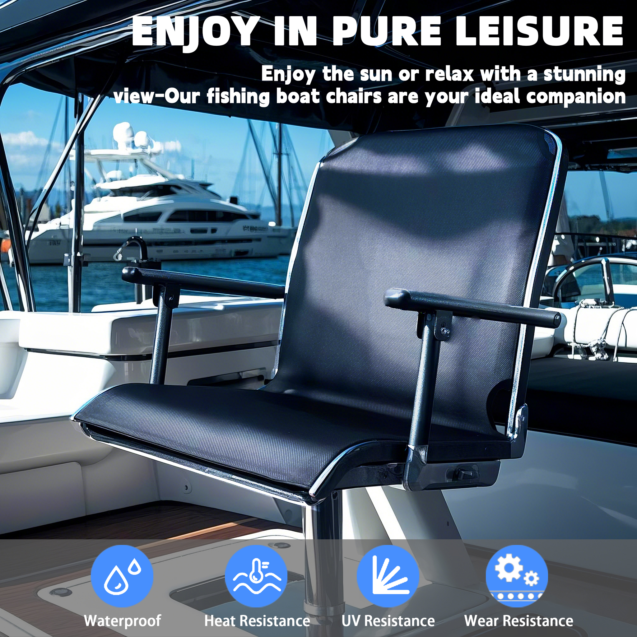 Marine Boat Seat Black and Lig - Fishing Boat Seat reseña y precio