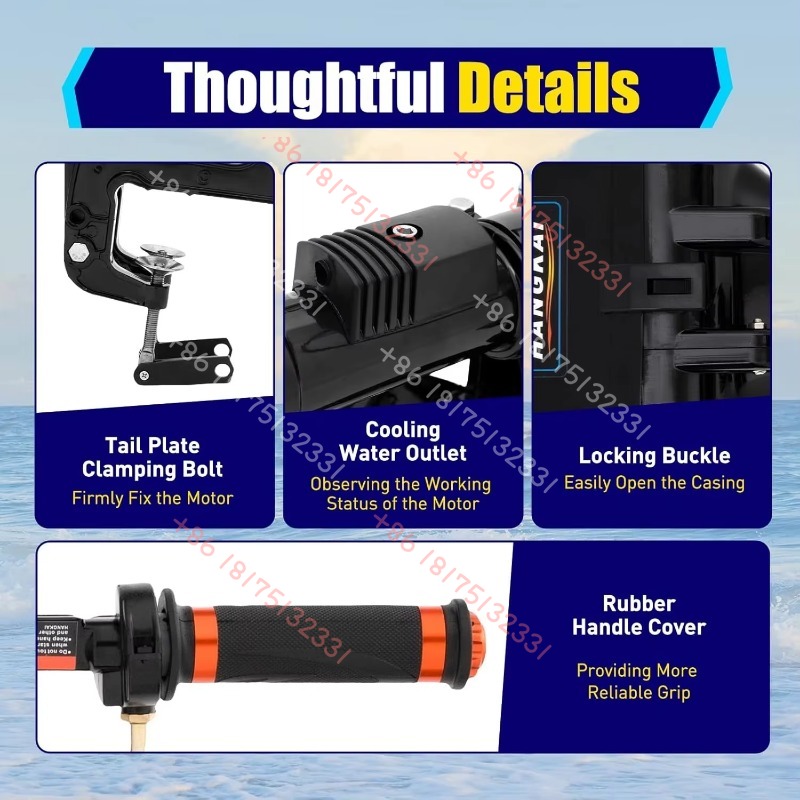 HANGKAI Outboard Motor, 3.6  2 - Fishing Boat Outboard Motor reseña y precio