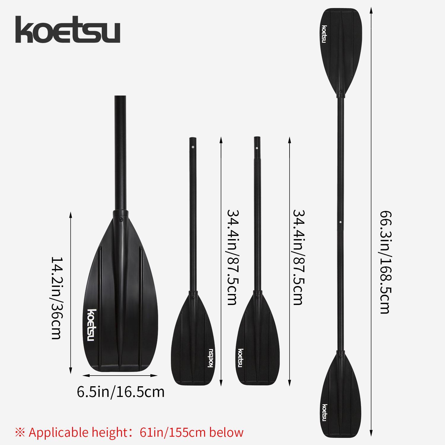 KOETSU Aluminum Alloy Double-H - Fishing Boat Paddle reseña y precio