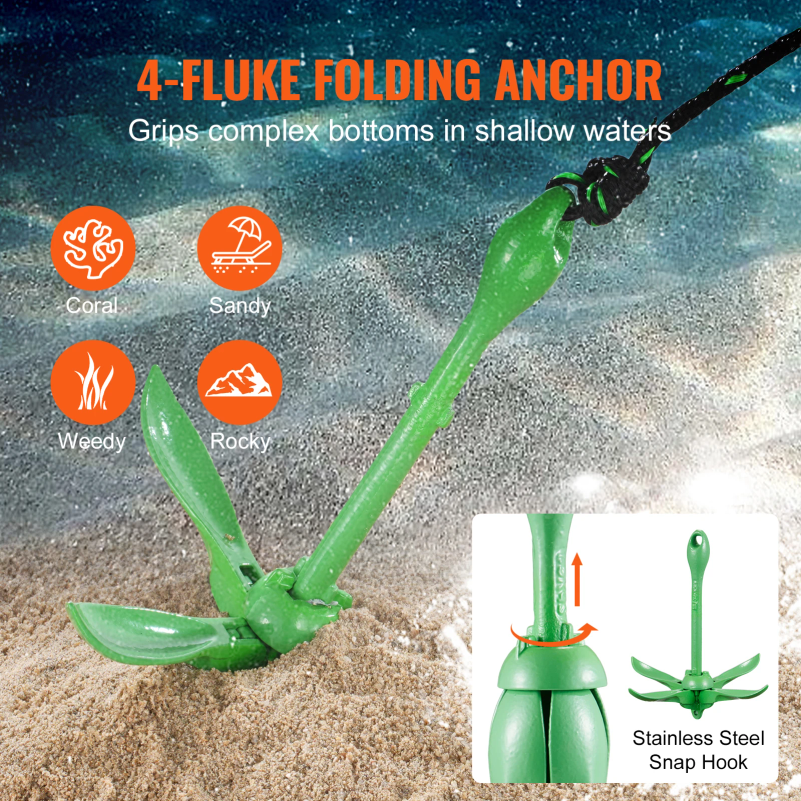 Kayak Anchor Kit 3.5 lb Paddle - Fishing Boat Anchor reseña y precio