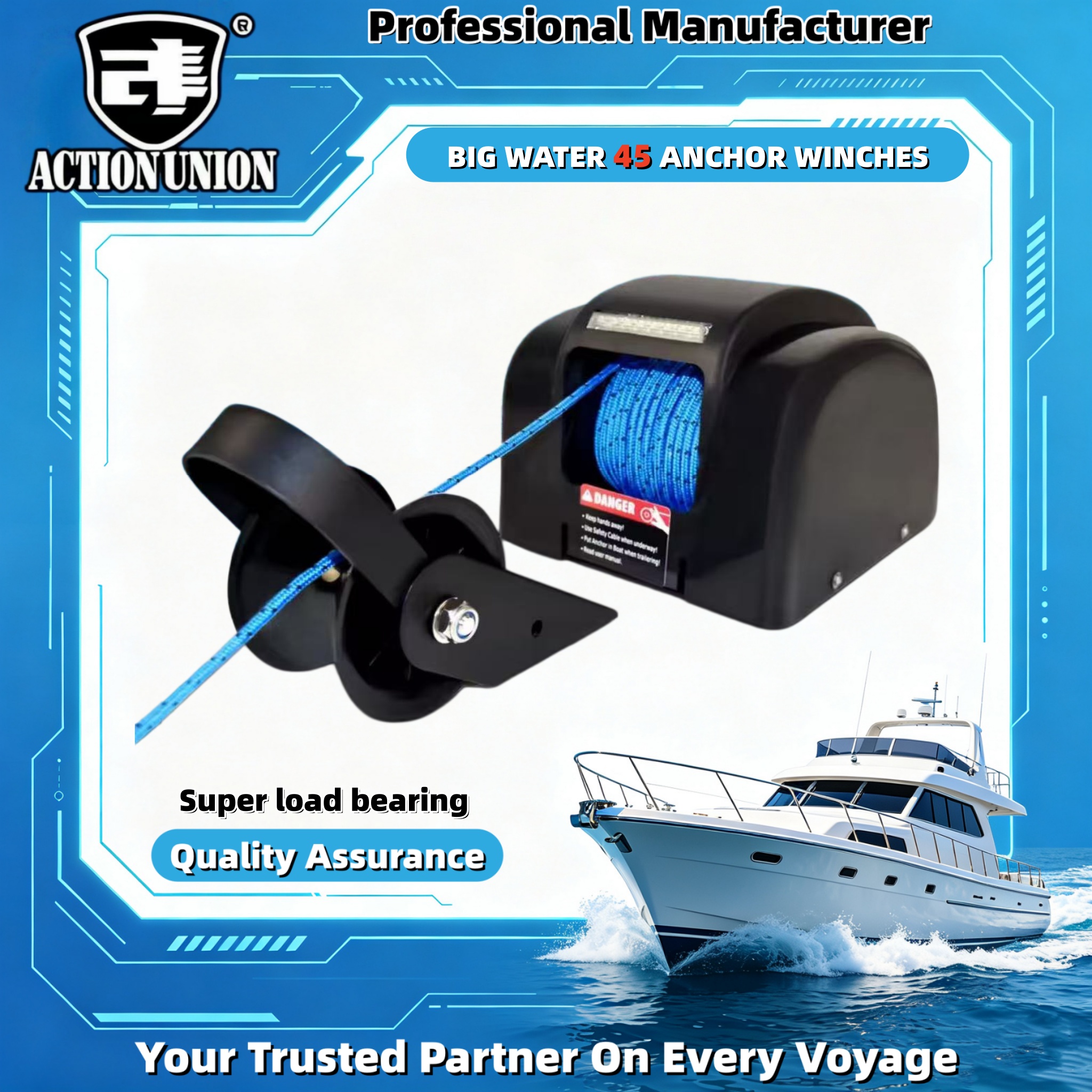 Electric anchor winch 12V, sui - Fishing Boat Steering Wheel reseña y precio