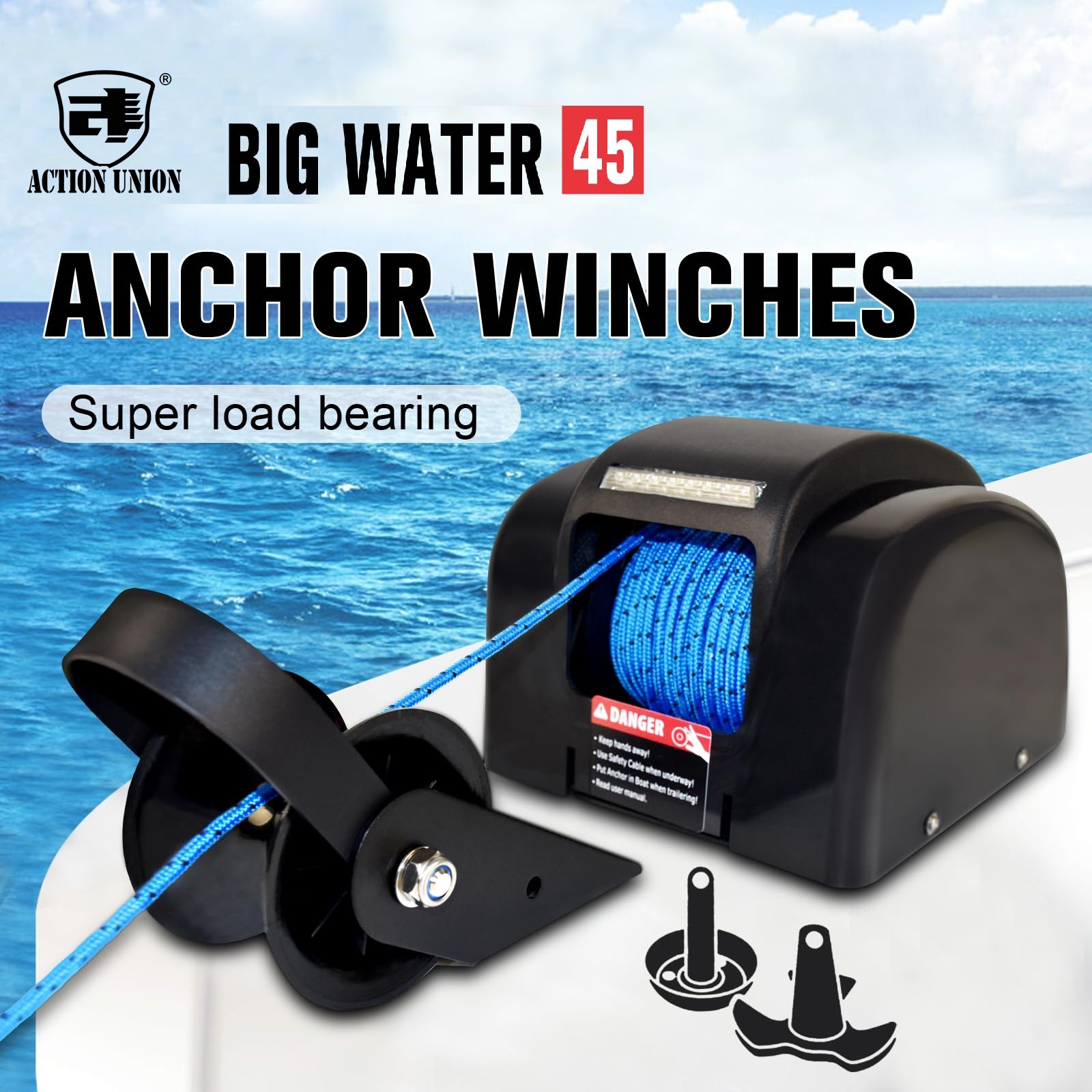 Electric anchor winch 12V, sui - Fishing Boat Steering Wheel reseña y precio