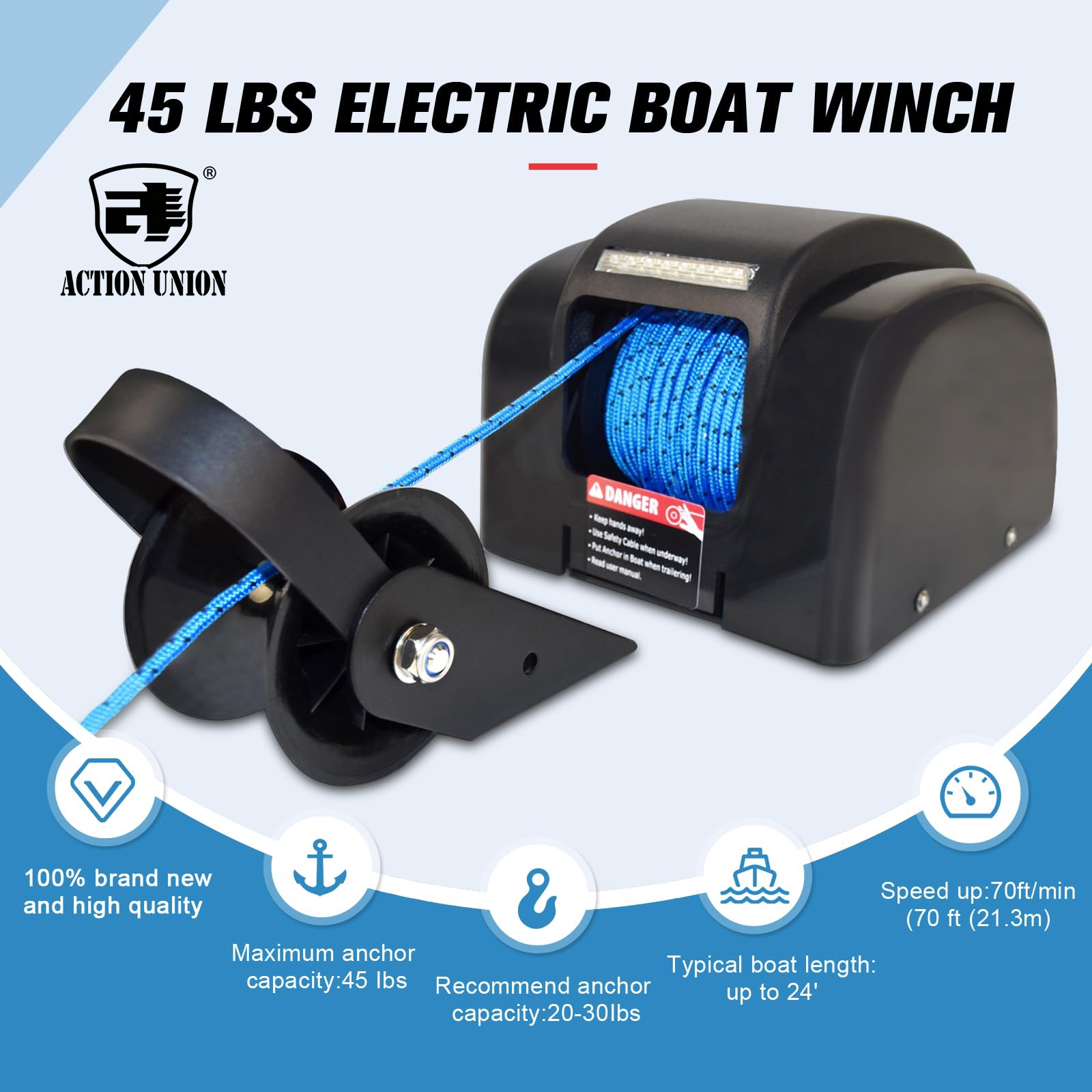 Electric anchor winch 12V, sui - Fishing Boat Steering Wheel reseña y precio