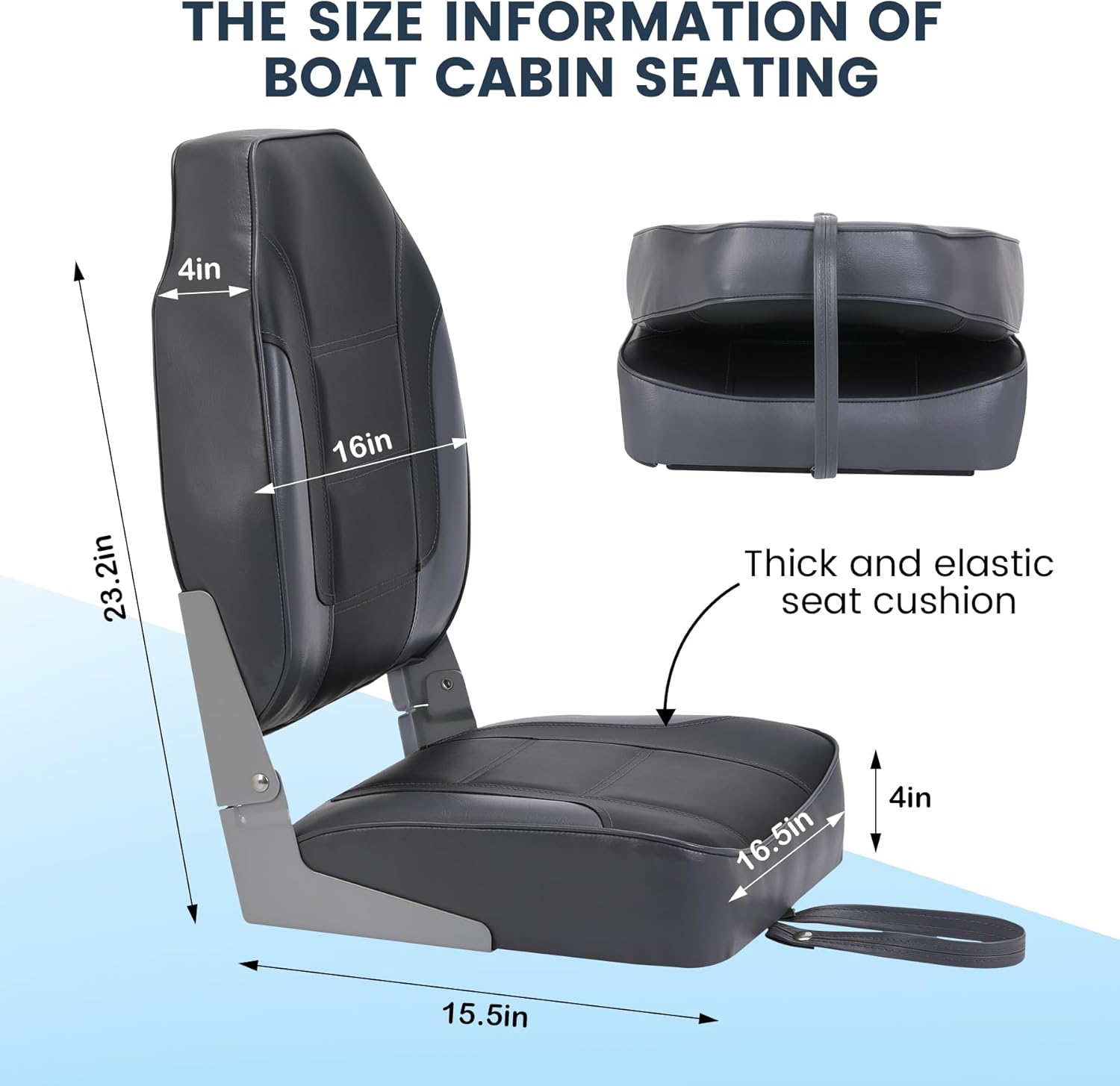 2 Pack Folding Boat Seats, Hig - Fishing Boat Seat reseña y precio