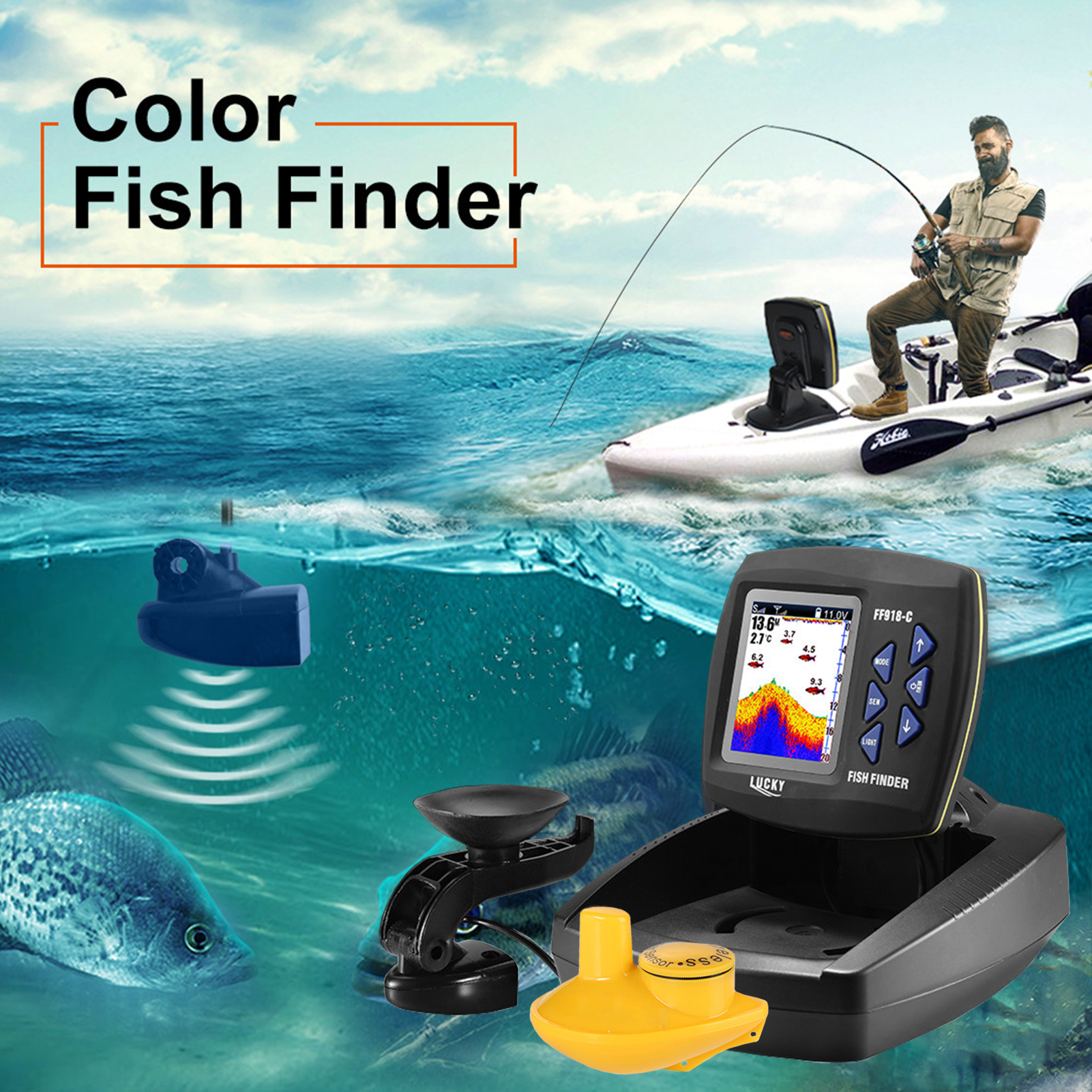 Portable Fish Finder Wireless  - Fishing Boat Depth Finder reseña y precio