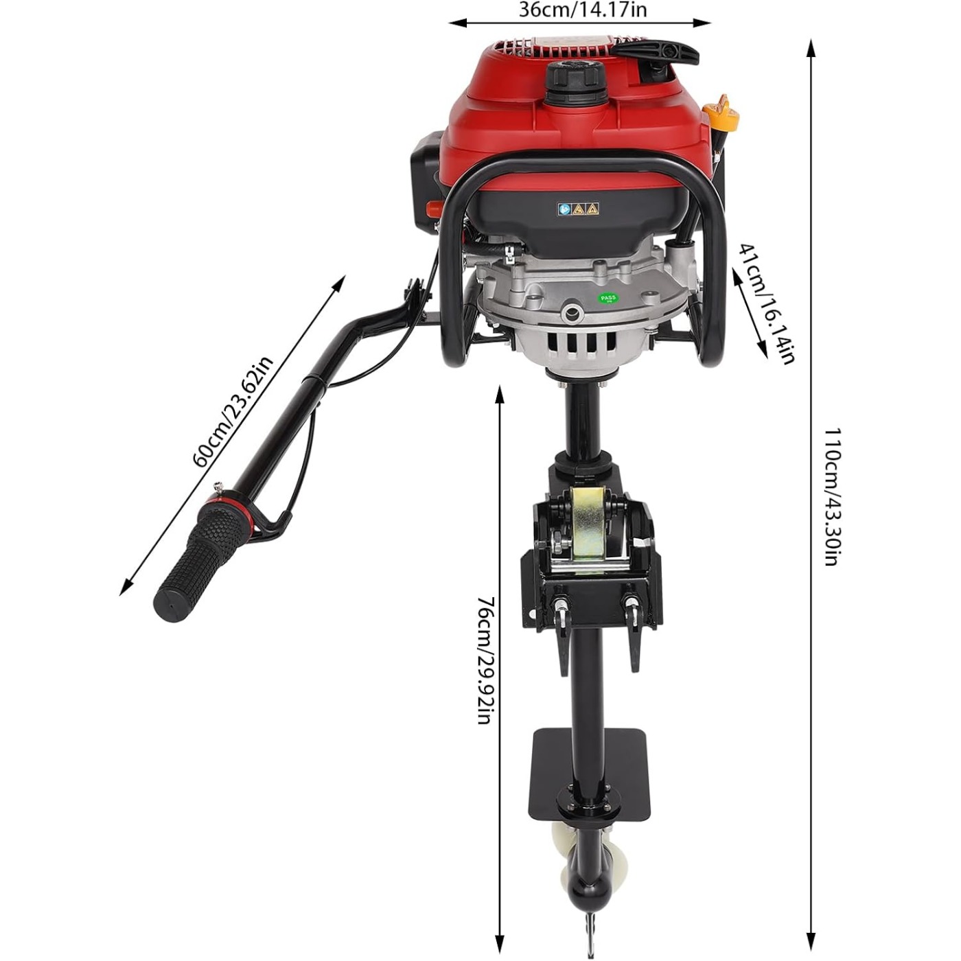 4-Stroke 6HP/7.5HP Gas Powered - Fishing Boat Outboard Motor reseña y precio