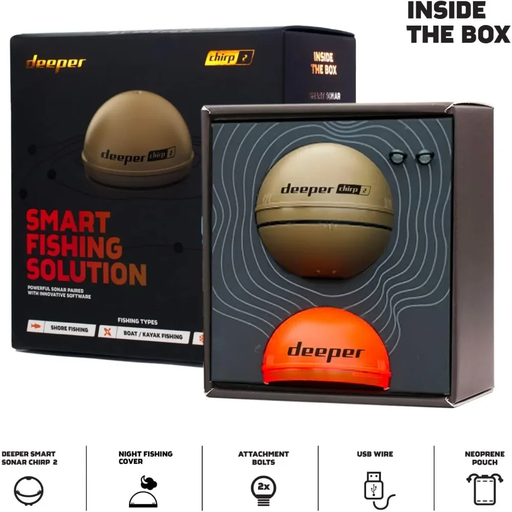 A  Chirp 2 Sonar Fish Finder - - Fishing Boat Depth Finder reseña y precio