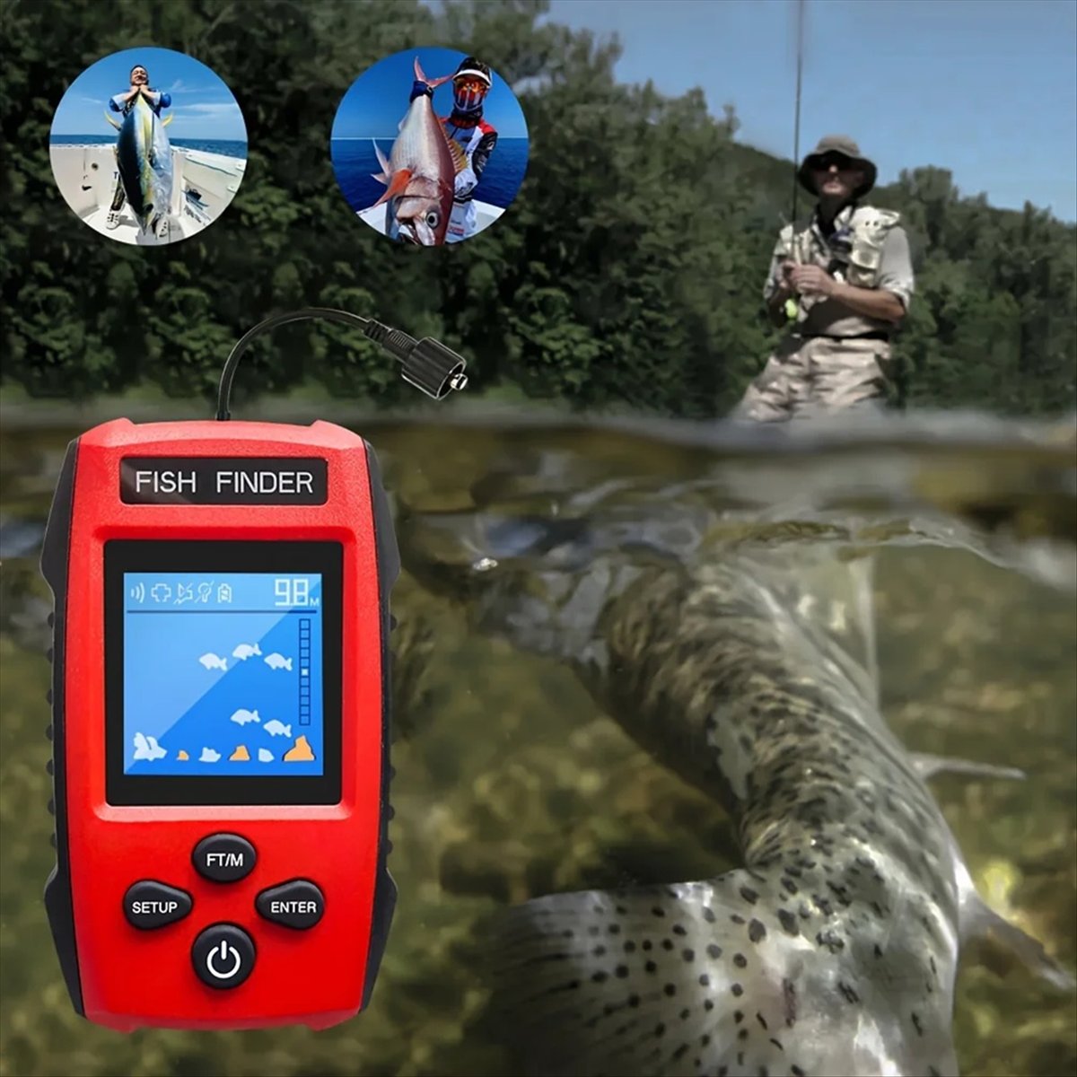 Color LCD Fish Finder Wired So - Fishing Boat Depth Finder reseña y precio