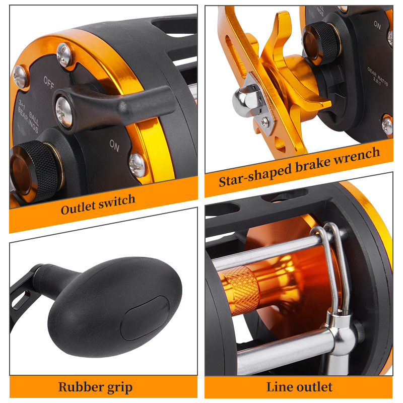 BILLINGS Trolling Drum Reel 33 - Fishing Boat Steering Wheel reseña y precio