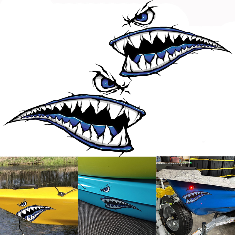 2PCS Shark Teeth Mouth Boat St - Fishing Boat Oar reseña y precio
