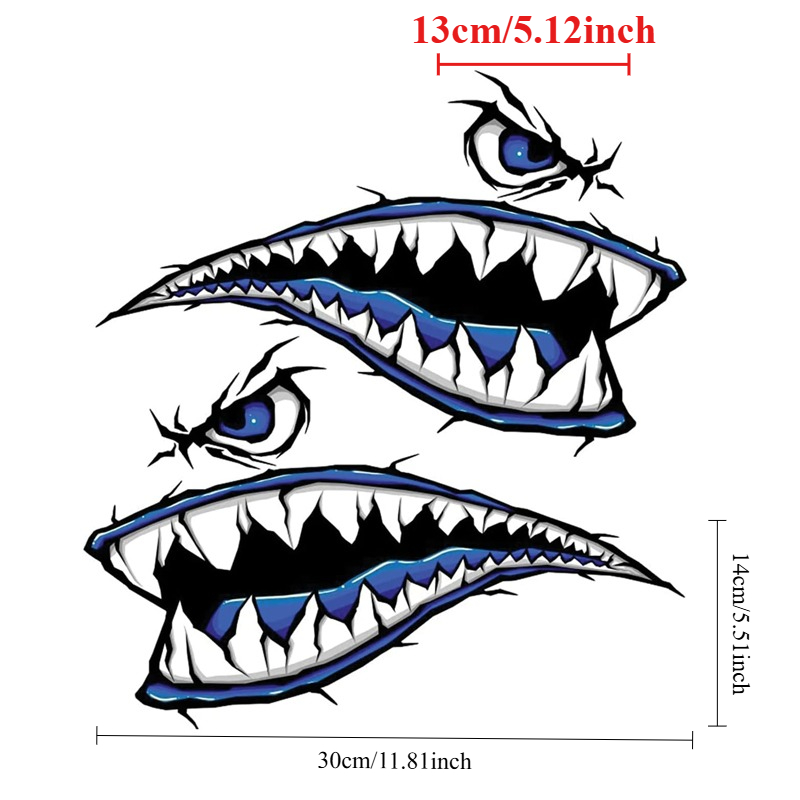 2PCS Shark Teeth Mouth Boat St - Fishing Boat Oar reseña y precio