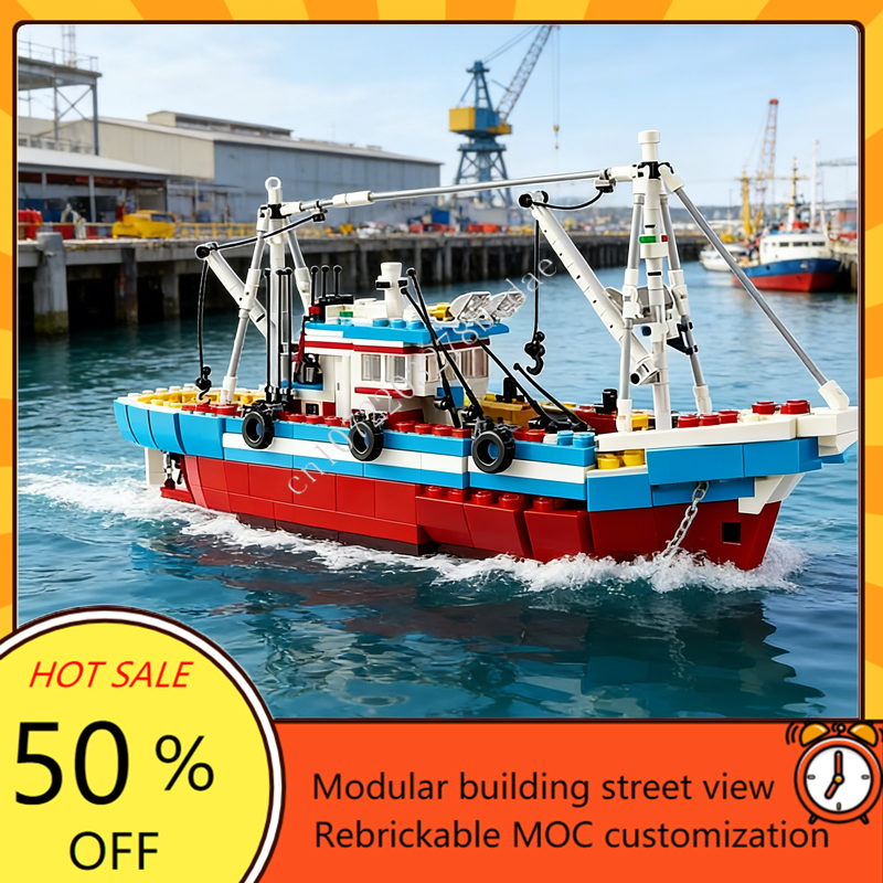Custom 1600PCS Modular MOC-910 - Fishing Boat Trailer reseña y precio