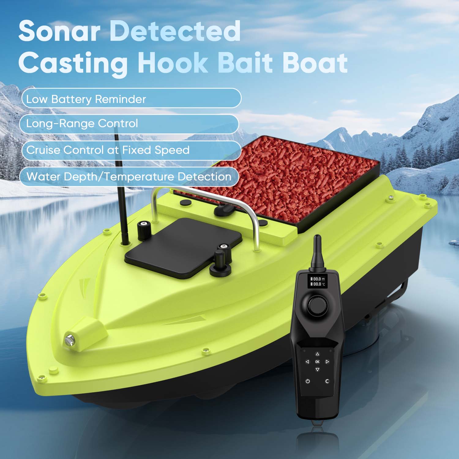 D36 RC Fishing Bait Boat with  - Fishing Boat Trailer reseña y precio