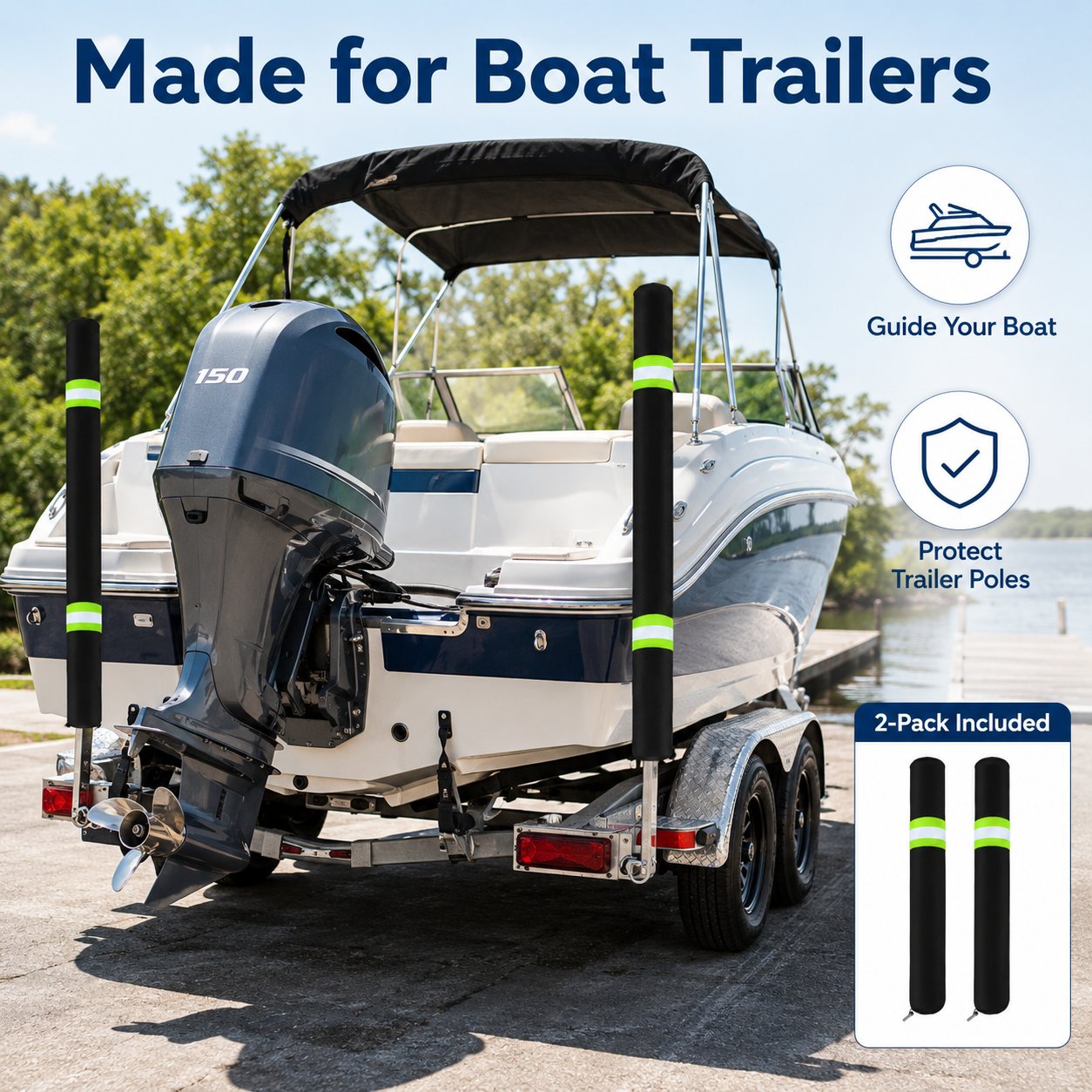 2Pcs Boat Trailer Guide Pole C - Fishing Boat Cover reseña y precio